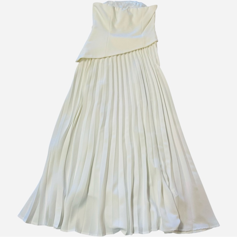 NWT COMMENSE Pleated Strapless Side Split Dress B… - image 4